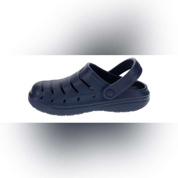 little Boy’s dark blue rubber easy slip-on comfortable lightweight clogs size 13 - Picture 6 of 6